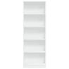 White Bookcase 60x24x176 cm - Engineered Wood Storage