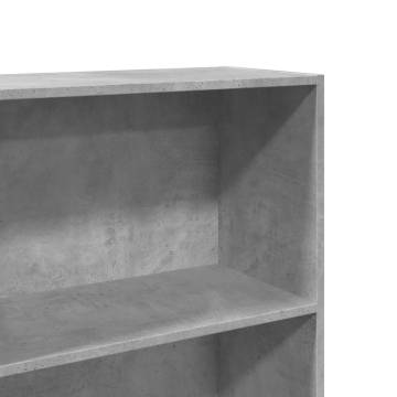 Stylish Concrete Grey Bookcase - 60x30x152 cm