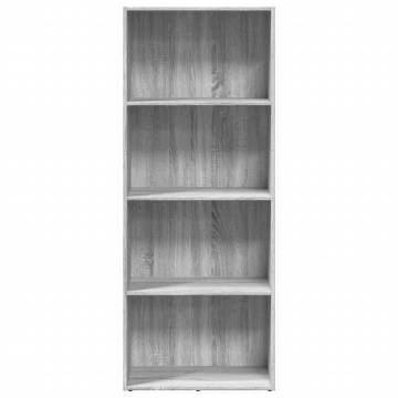 Grey Sonoma Bookcase - Engineered Wood 60x30x152 cm