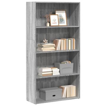 Grey Sonoma Bookcase - 80x30x152 cm Engineered Wood