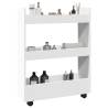  Narrow Storage Trolley 3 Tier White Engineered Wood Colour white 