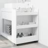 Narrow Storage Trolley - 3 Tier White Engineered Wood