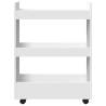 Narrow Storage Trolley - 3 Tier White Engineered Wood