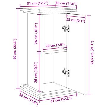 Display Stand with Storage White | Engineered Wood 31x30x60 cm