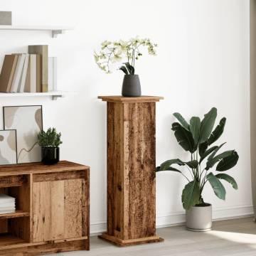 Display Stand with Storage - Old Wood, Engineered Wood - HipoMarket