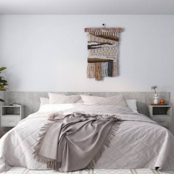 Stylish Concrete Grey Bed Headboard with Cabinets | Hipomarket