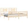 Solid Wood Bed Frame with Headboard 200x200 cm - Hipo Market