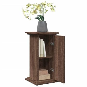 Display Stand with Storage - Brown Oak Engineered Wood | HipoMarket