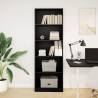 Stylish Black Bookcase 60x24x176 cm - Durable Engineered Wood