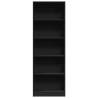 Stylish Black Bookcase 60x24x176 cm - Durable Engineered Wood