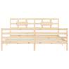 Solid Wood Bed Frame with Headboard 200x200 cm - Hipo Market