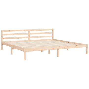 Solid Wood Bed Frame with Headboard 200x200 cm - Hipo Market