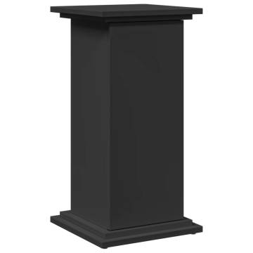 Display Stand with Storage - Black Engineered Wood (31x30x60 cm)