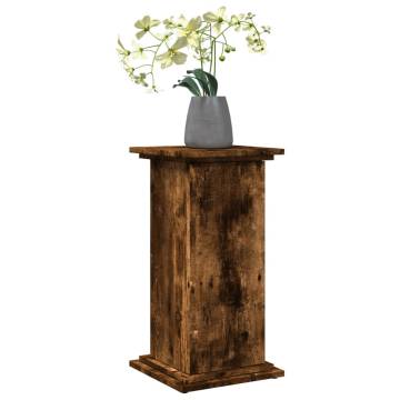 Display Stand with Storage - Smoked Oak, 31x30x60 cm