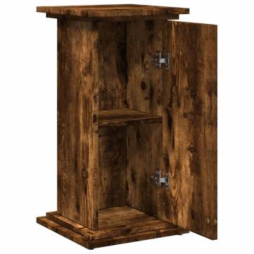 Display Stand with Storage - Smoked Oak, 31x30x60 cm