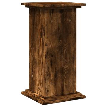 Display Stand with Storage - Smoked Oak, 31x30x60 cm