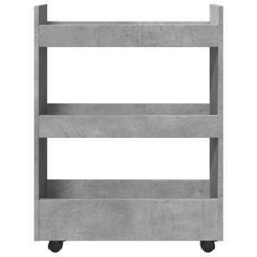 Narrow Storage Trolley 3 Tier - Concrete Grey | Hipomarket