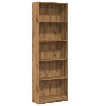 Stylish Artisian Oak Bookcase - 60x24x176 cm Engineered Wood