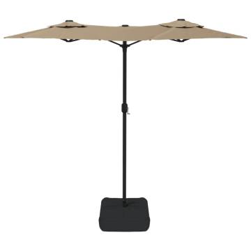 Double-Head Parasol Taupe 316x240 cm - Elegant Sun Protection