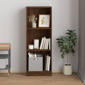 3-Tier Book Cabinet Brown Oak | Stylish Storage Solution