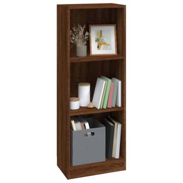 3-Tier Book Cabinet Brown Oak | Stylish Storage Solution