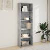 Concrete Grey Bookcase - 60x30x189 cm Engineered Wood Storage