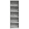 Concrete Grey Bookcase - 60x30x189 cm Engineered Wood Storage