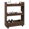 Narrow Storage Trolley 3 Tier Brown Oak - Stylish & Practical