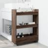 Narrow Storage Trolley 3 Tier Brown Oak - Stylish & Practical