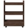 Narrow Storage Trolley 3 Tier Brown Oak - Stylish & Practical