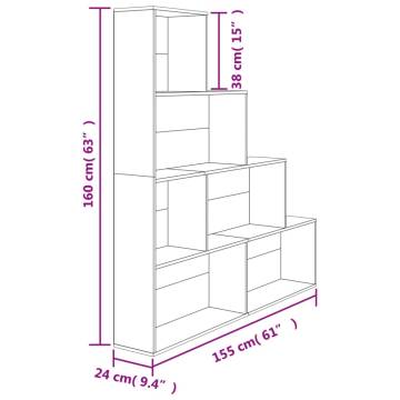 Book Cabinet Room Divider in Sonoma Oak - 155x24x160 cm