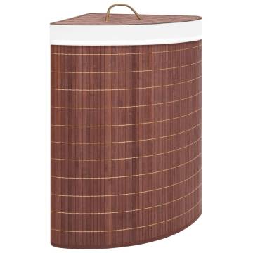 Bamboo Corner Laundry Basket Brown 60 L - Stylish & Practical