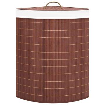 Bamboo Corner Laundry Basket Brown 60 L - Stylish & Practical