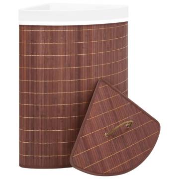 Bamboo Corner Laundry Basket Brown 60 L - Stylish & Practical