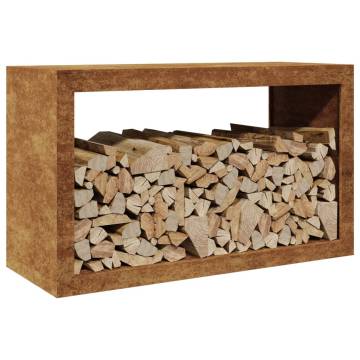 Firewood Rack 100x40x60 cm | Durable Corten Steel Storage