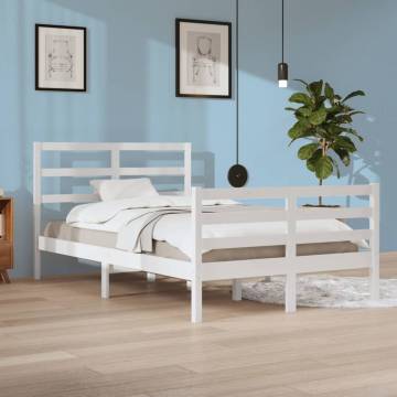 White Solid Wood Pine Bed Frame 120x200 cm | Hipomarket UK