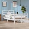 Bed Frame White Solid Wood Pine 120x200 cm Colour white Size 120 x 200 cm 