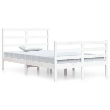 White Solid Wood Pine Bed Frame 120x200 cm | Hipomarket UK