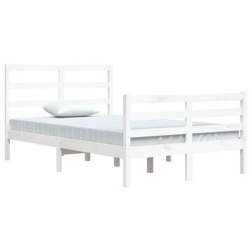 White Solid Wood Pine Bed Frame 120x200 cm | Hipomarket UK