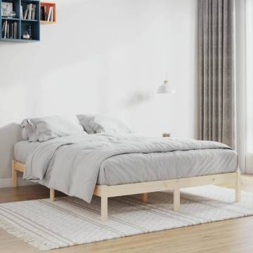 Solid Pine Bed Frame 152x203 cm | Rustic Queen Size Frame