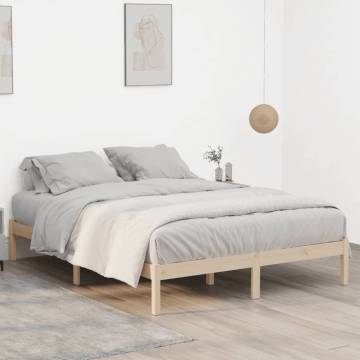 Solid Pine Bed Frame 152x203 cm | Rustic Queen Size Frame