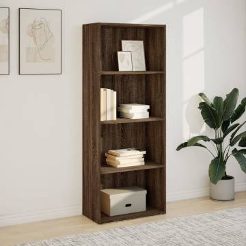 Bookcase Brown Oak 60x30x152 cm | Engineered Wood Storage