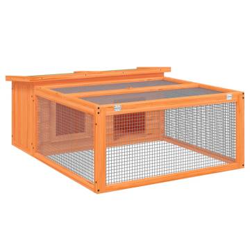 Rabbit Hutch Brown 117.5x97x47.5 cm - Solid Wood Pine