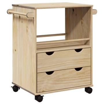 OTTA Kitchen Trolley - Solid Wood Pine | 71x45x80 cm