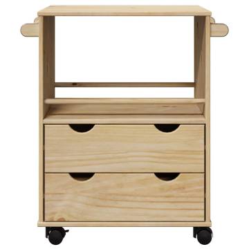 OTTA Kitchen Trolley - Solid Wood Pine | 71x45x80 cm