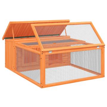 Rabbit Hutch Brown 117.5x97x47.5 cm - Solid Wood Pine