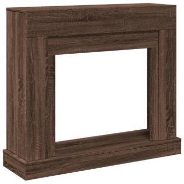 Brown Oak Fireplace Surround - Durable Engineered Wood