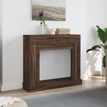 Brown Oak Fireplace Surround - Durable Engineered Wood