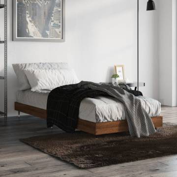 Brown Oak Bed Frame 75x190 cm - Durable & Stylish