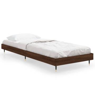 Brown Oak Bed Frame 75x190 cm - Durable & Stylish